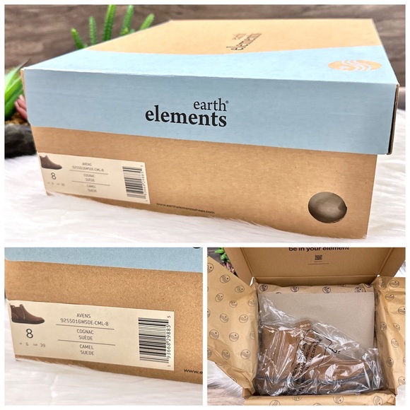 NIB Earth Elements Avens Slip On Chelsea Ankle Bootie Camel Suede 8M 39 - Picture 11 of 13